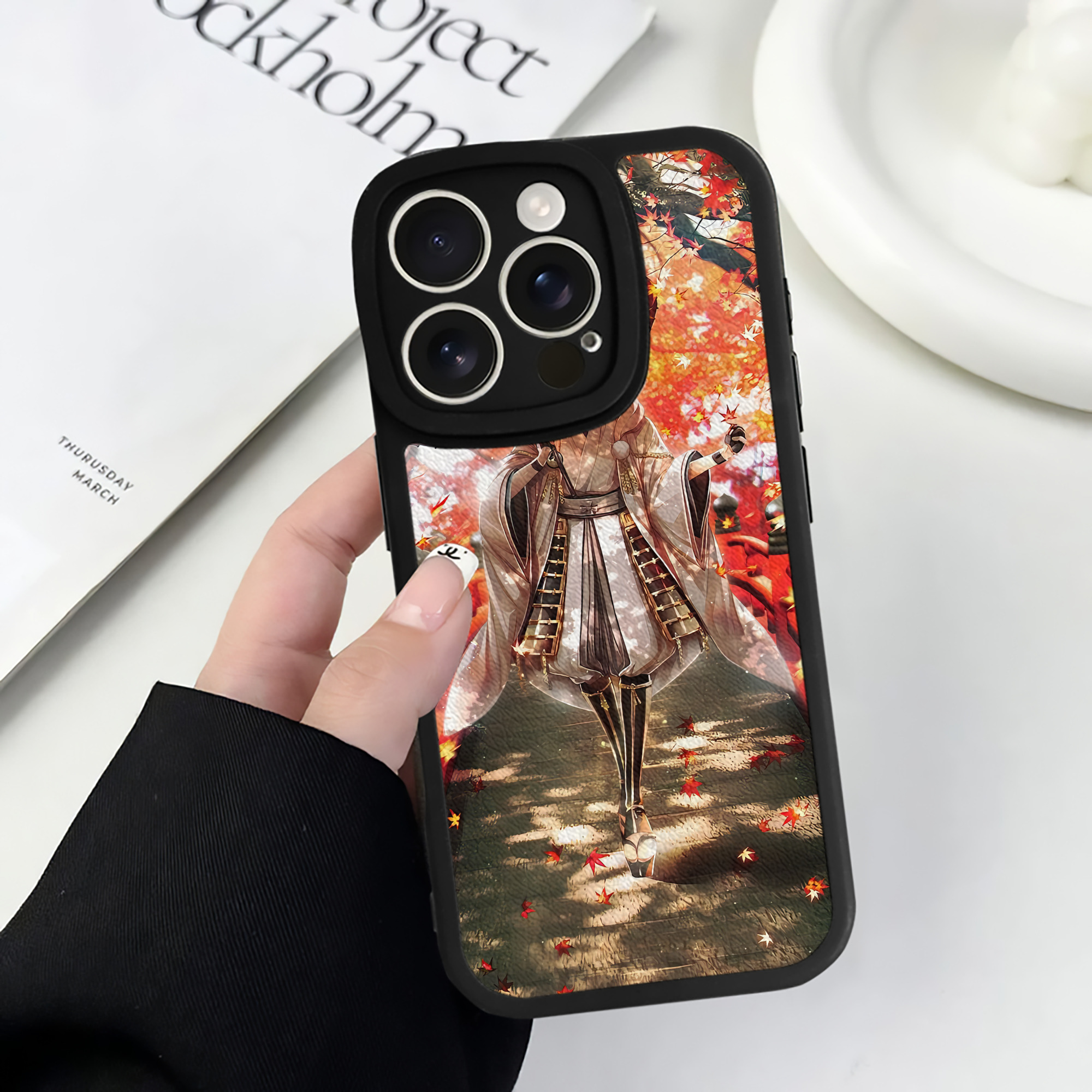 （画像用） 刀剣乱舞 Touken Ranbu 【iPhone 16シリーズ対応】シリコンスマホケース（レザー調） 材質：シリコン
